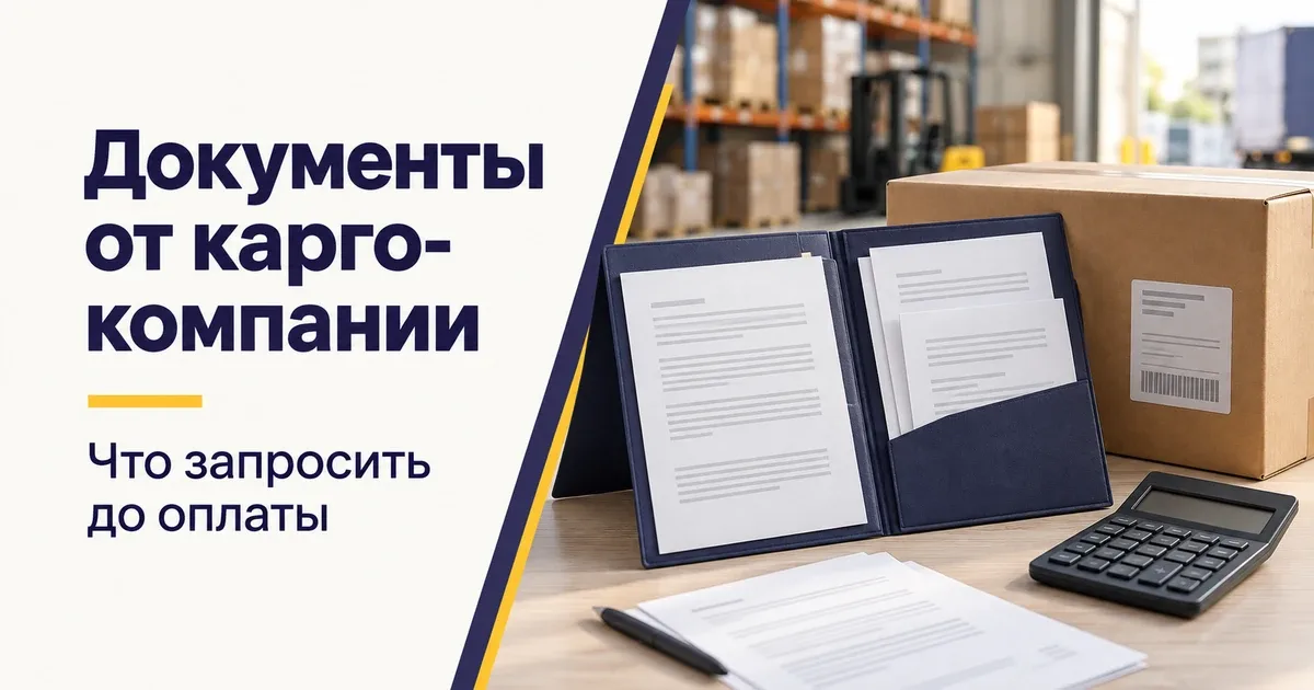 Документы, которые стоит запросить у карго-компании до оплаты доставки из Китая