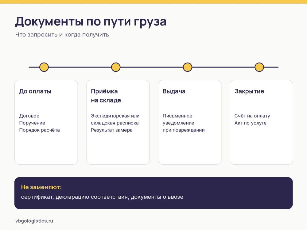 Схема документов карго-доставки от оплаты до выдачи груза