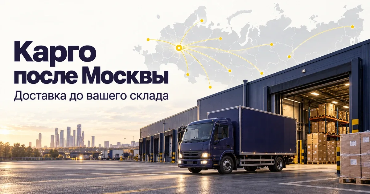 Доставка карго из Китая от склада в Москве до склада получателя в регионе