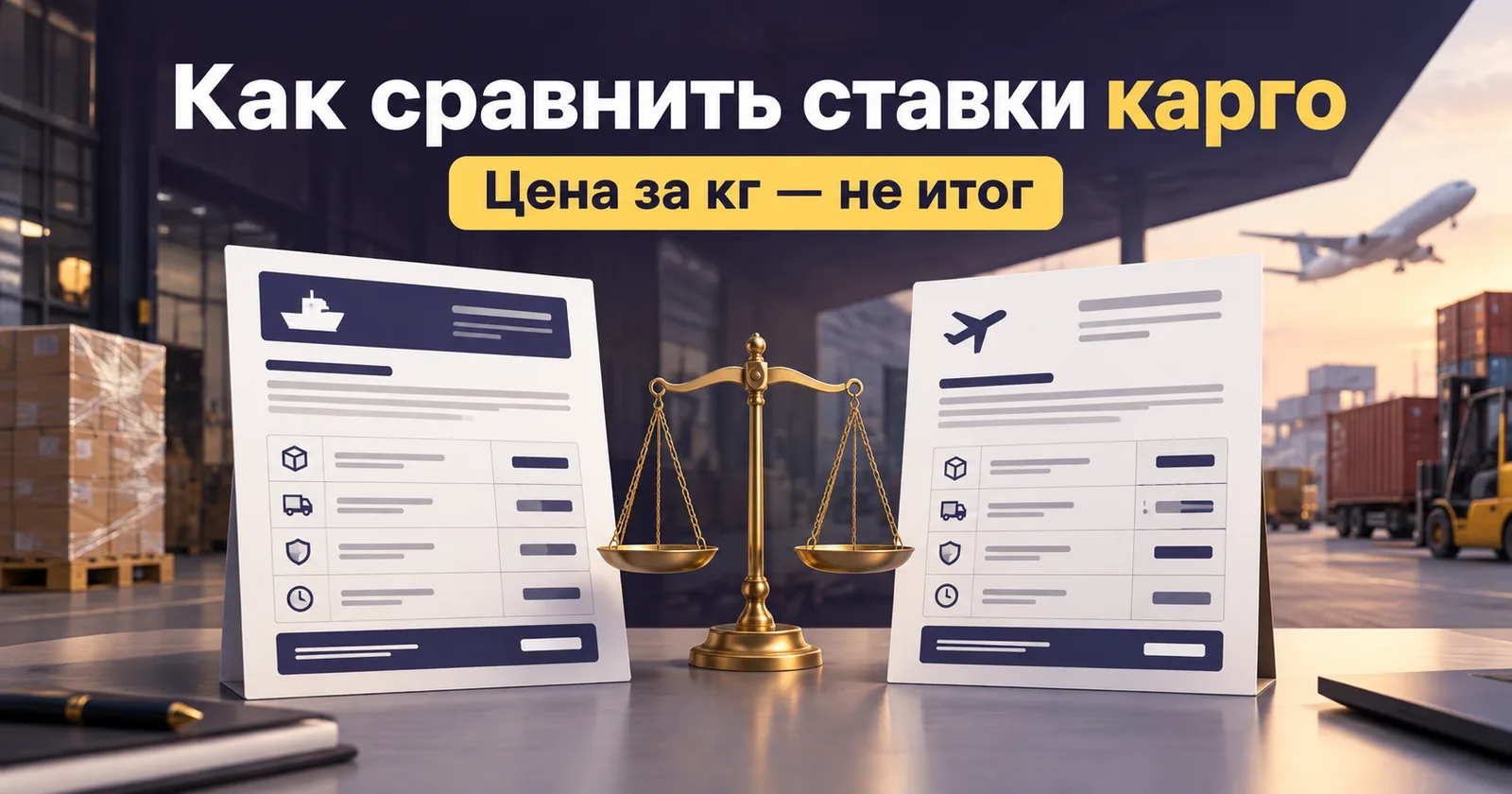 Сравнение двух коммерческих предложений на карго из Китая