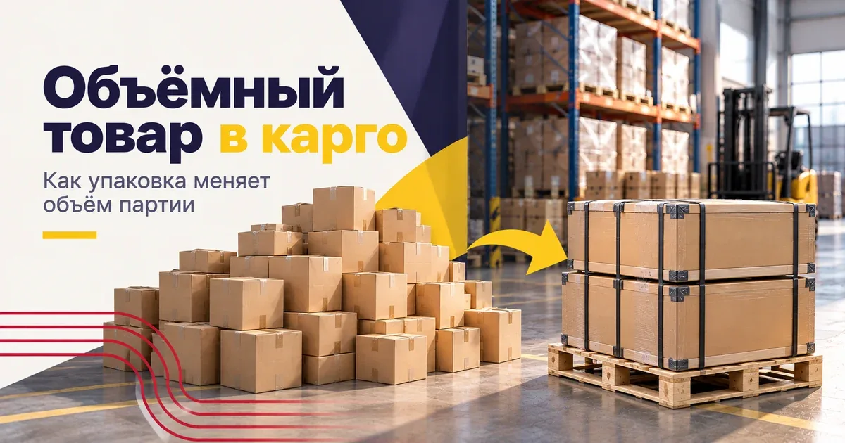 Сравнение упаковки объёмного товара для карго из Китая: отдельные коробки и компактный поддон