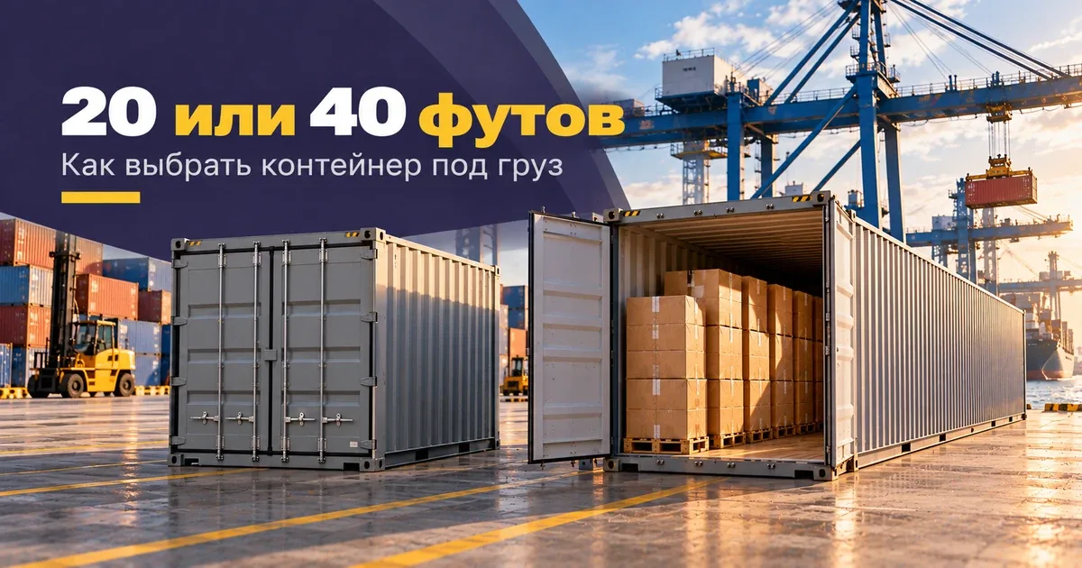 Контейнеры 20 и 40 футов на терминале: выбор контейнера под партию из Китая