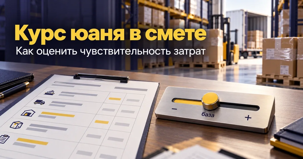 Оценка чувствительности сметы импорта из Китая к курсу юаня