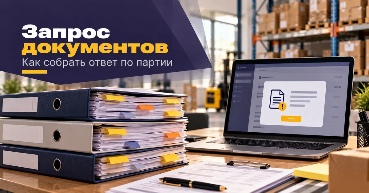 Сбор документов партии для ответа на запрос маркетплейса