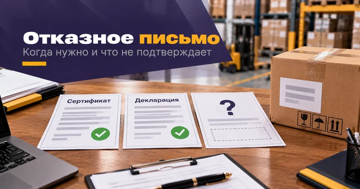 Отказное письмо, сертификат и декларация: выбор документа на товар из Китая