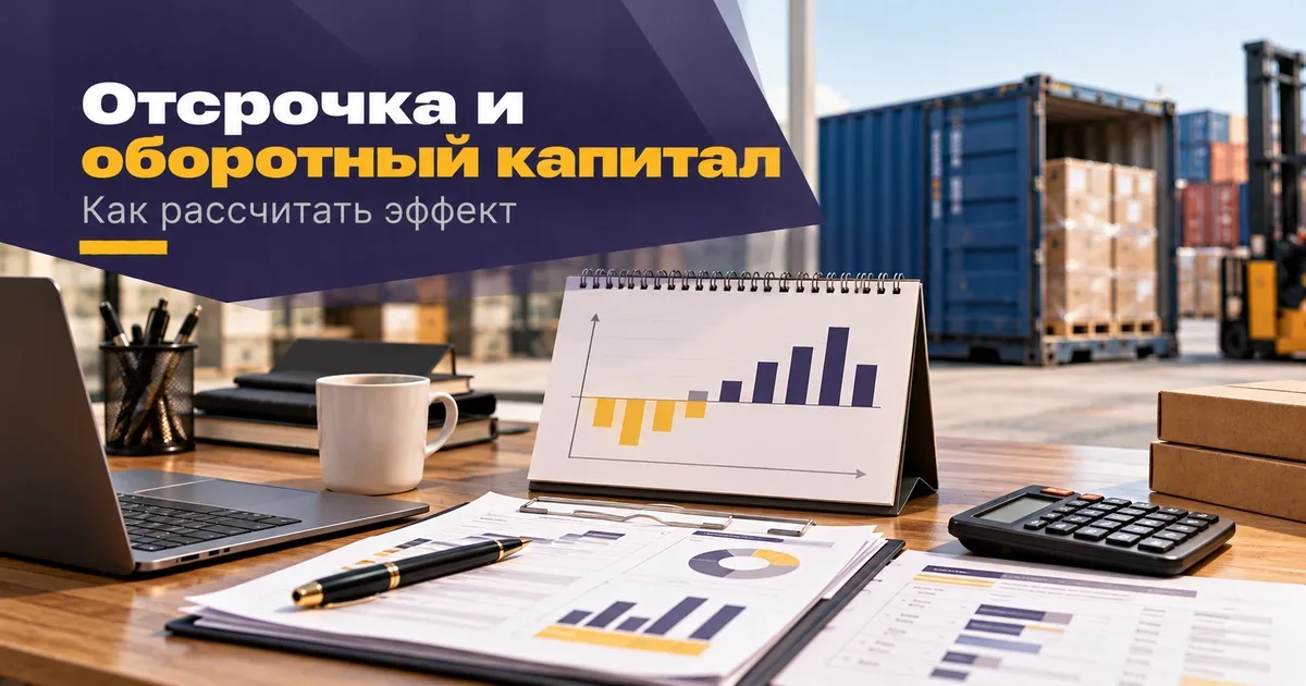 Расчёт эффекта отсрочки оплаты для оборотного капитала импортёра