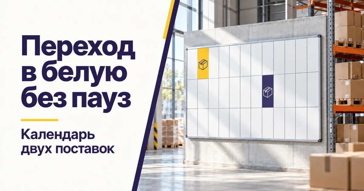 Календарь поставок при переходе с карго на белый импорт без остановки продаж