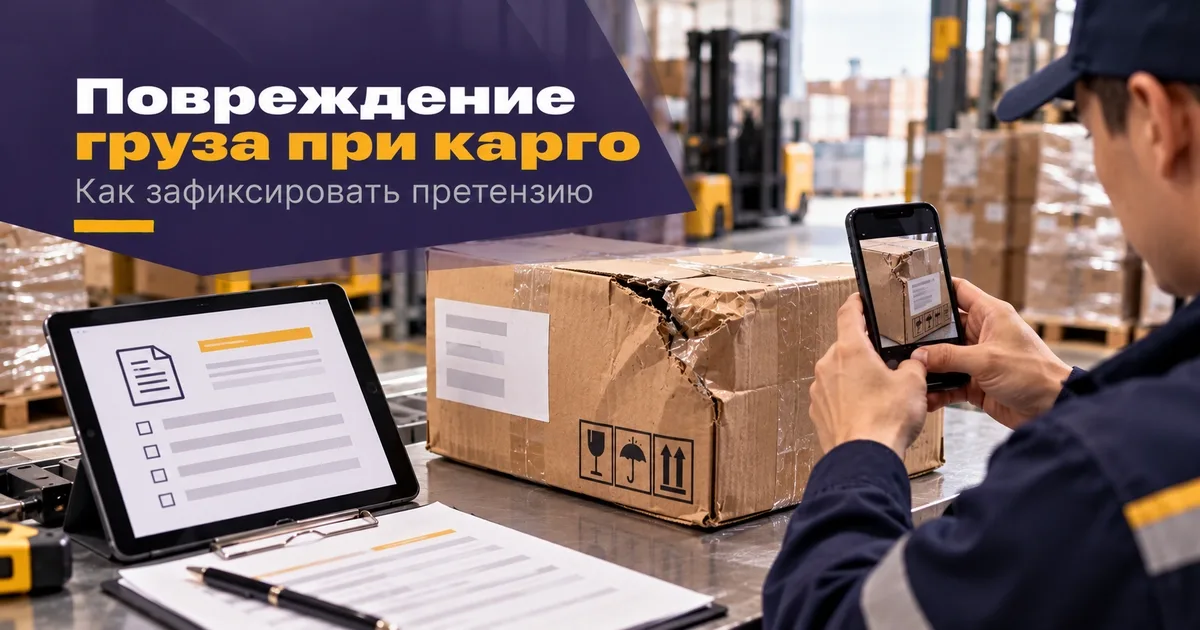 Фиксация повреждения коробки при выдаче карго-груза из Китая