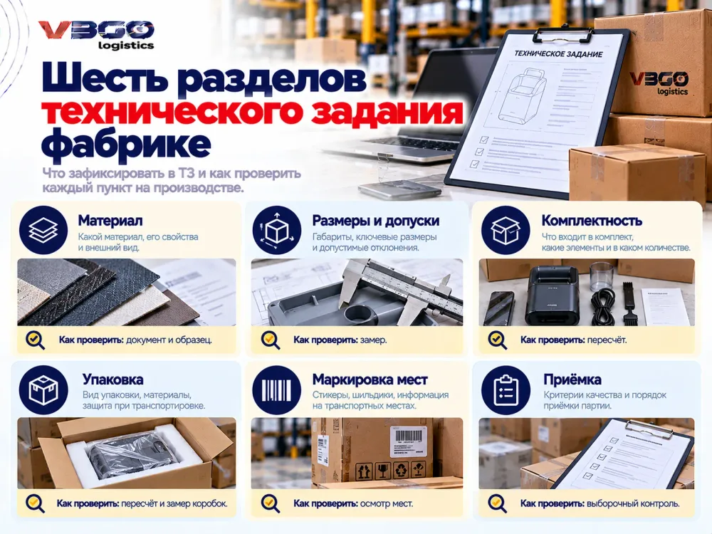 Шесть разделов технического задания китайской фабрике и способы проверки каждого