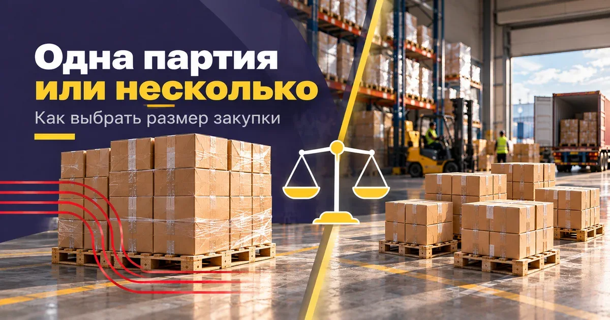 Выбор между одной крупной и несколькими малыми закупками из Китая