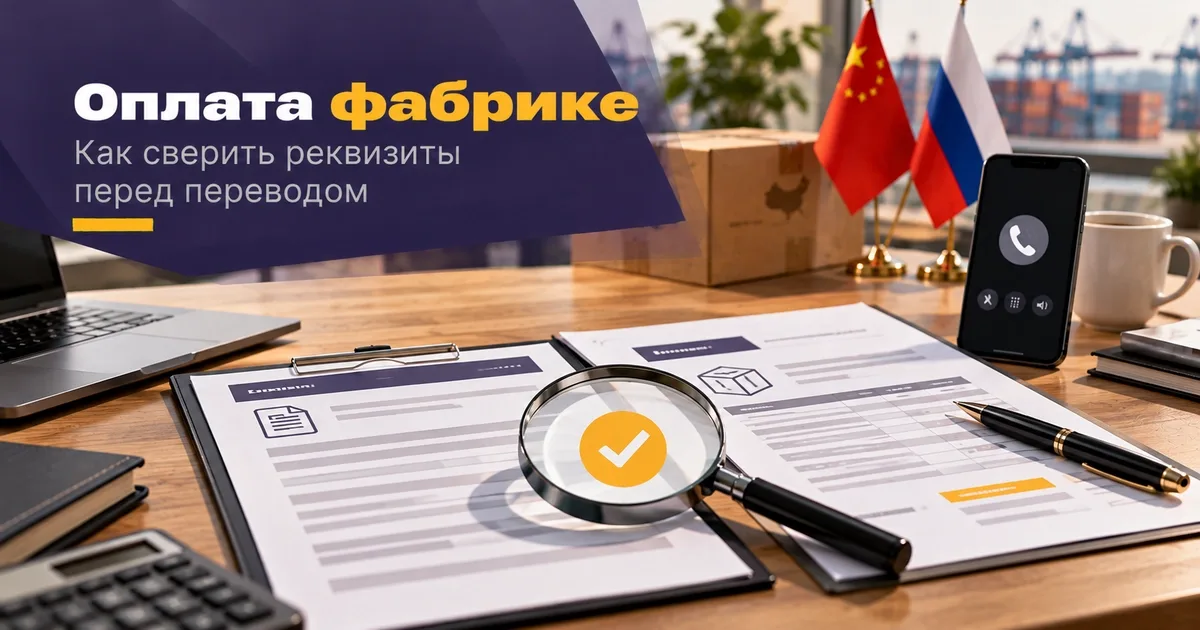 Сверка реквизитов китайского поставщика с контрактом перед оплатой