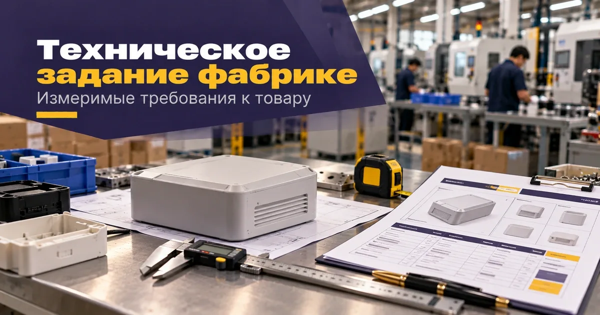 Образец изделия и измерительные инструменты для технического задания китайской фабрике