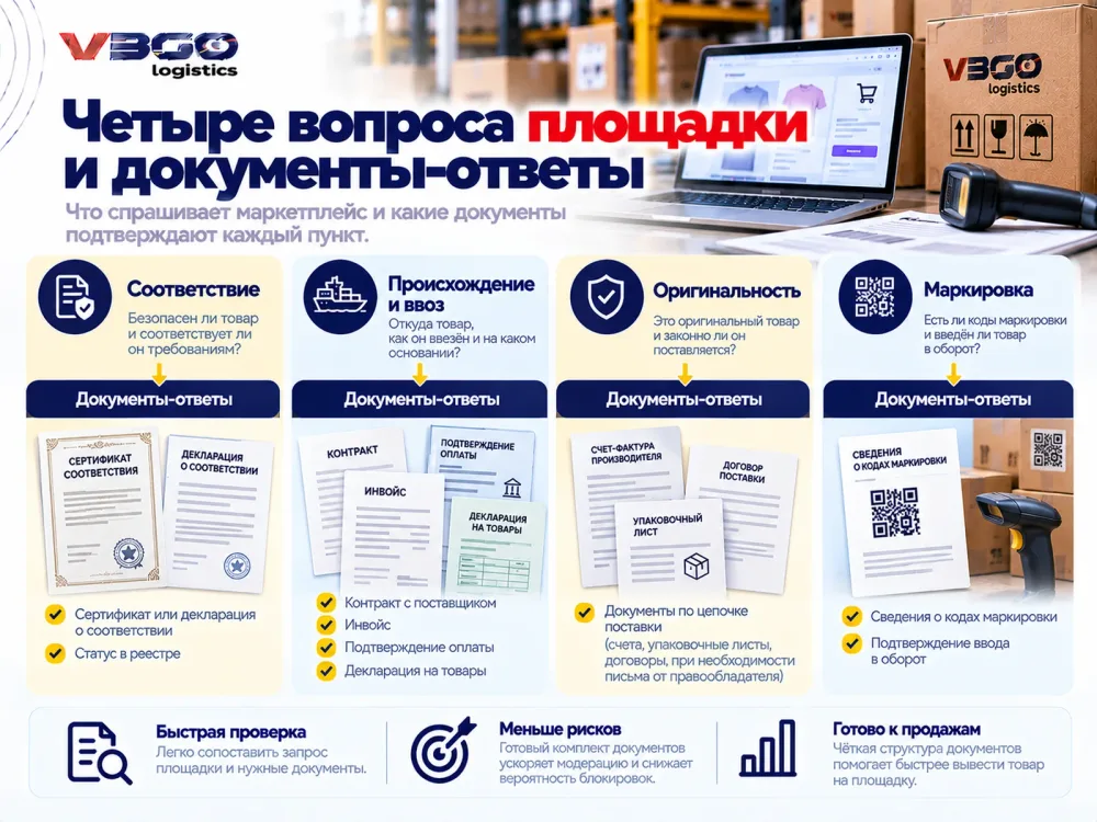 Схема соответствия вопросов маркетплейса и документов партии импортного товара