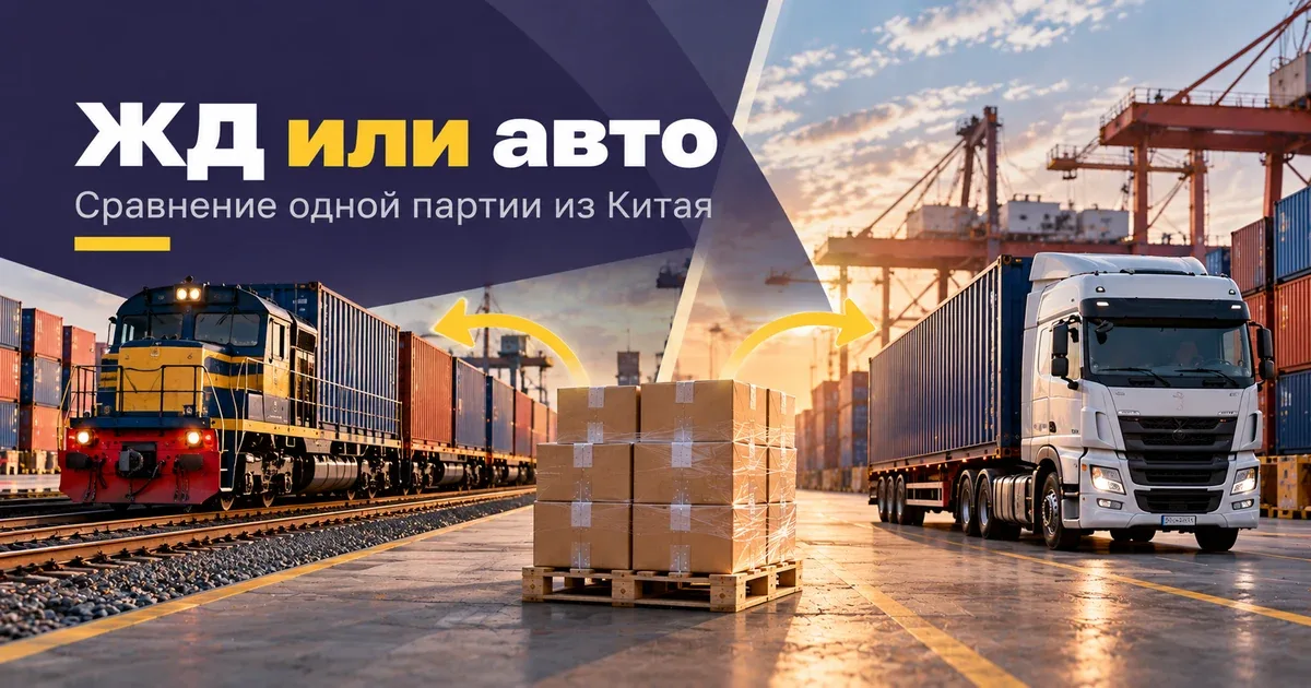 Сравнение железнодорожной и автомобильной доставки одной партии из Китая